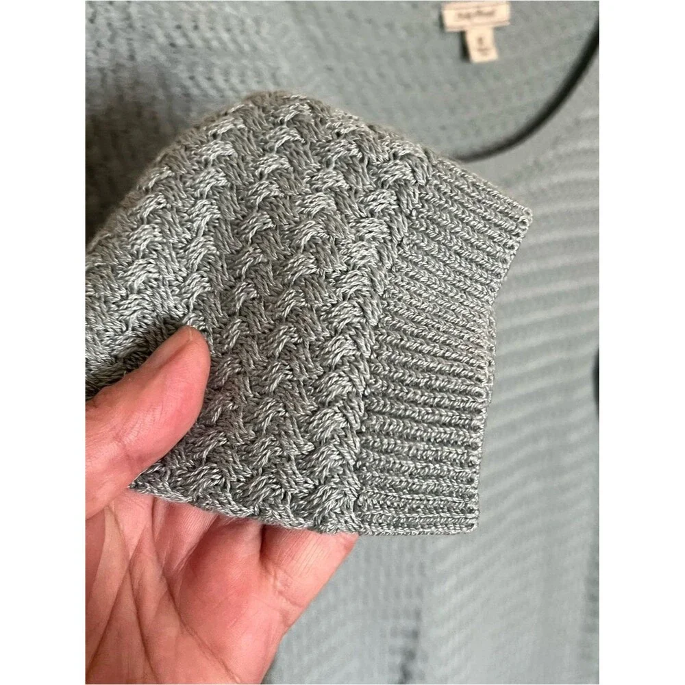 Lucky Brand Cotton-Blend Pullover Seafoam Sweater with Lace Bottom Size Medium
